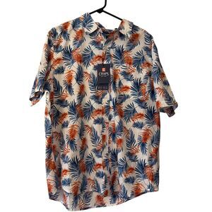 Chaps Men's Shirt Size XXL Cotton Floral Vacation Hawaiian Short Sleeve Button